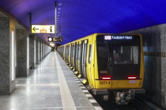 U5 underground train in the Museumsinsel station, Berlin, 07/02/2025, Berlin, Berlin, Germany,