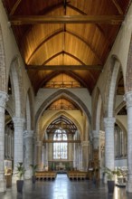 Our Lady Church, Central nave and chapels, Nieuwpoort, West Flanders, Belgium, Europe