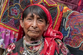 Bocas del Toro Indigenous Guna woman on San Blas Islands Panama