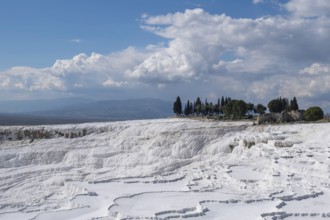 Sintered limestone terraces of Pamukkale, Pamukkale, Denizli province, Aegean region, Turkey, Asia