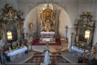 Side altars and chancel of St Wendilinus Church built between 1766 and 1769 Steinbach, Lower