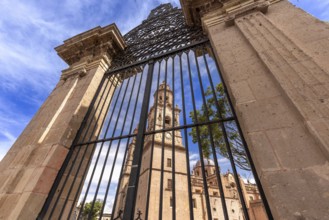 Mexico, Morelia, popular tourist destination Morelia Cathedral on Plaza de Armas in historic