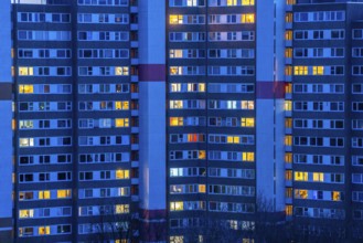 High-rise buildings in the Bensberg residential park, Bergisch-Gladbach, 18-storey housing estate