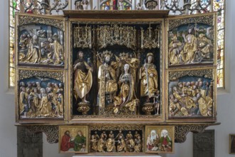 Late Gothic winged altar by Michael Wohlgemut completed in 1508, Church of St John and St Martin,
