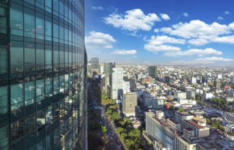 Panoramic skyline view of Mexico City business and Financial center close to Paseo De Reforma