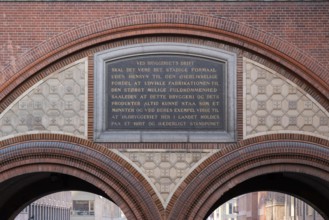Panel with inscription, dipylon or double Tor tor or Dobbeltporten, designed by architect Vilhelm