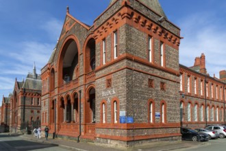 Red brick of historic Waterhouse buildings, North Campus, University of Liverpool, England, UK