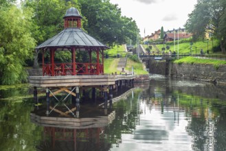 Pavilion at Kinda Canal, Linköping, Östergötland, Sweden, Scandinavia, Europe