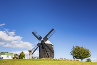 Trestle windmill in Kottmarsdorf, Kottmar, Oberlausitzer Bergland, Saxony, Germany, Europe