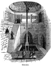 The Nile gauge or Nilometer in Cairo measures the changing water level of the Nile, prediction of