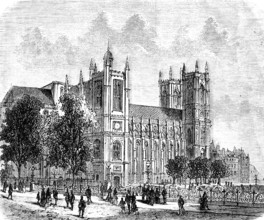 Westminster Abbey, Abbey in London, The Collegiate Church of St Peter, Westminster, many people,