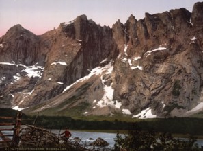 Trolltindene, a mountain massif in Norway, Romsdalen, Norway, around 1895, Historical, digitally