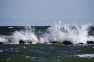 Baltic Sea during a storm, Mecklenburg-Western Pomerania, Germany, Europe