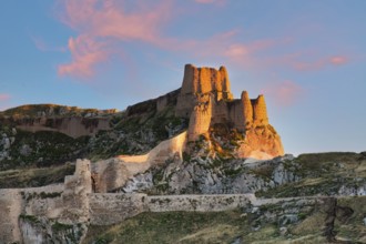 Van castle at sunset, Van, Turkey, Asia