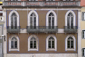 House, house facade, azulejos, tiles, tile decoration, Lisbon, Portugal, Europe