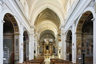 Interior view, nave, church Trinità dei Monti, Spanish Steps, Rome, Lazio, Italy, Europe