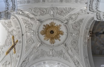 Domed vault above the chancel, St Kilian's Cathedral, Würzburg, Lower Franconia, Bavaria, Germany,