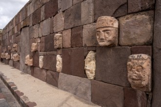 Semi-subterranean temple, Tiwanaku, Bolivia, South America