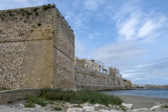 Medieval city wall, Otranto, Apulia, Italy, Europe
