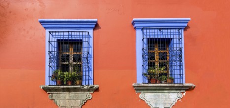 Oaxaca, Mexico, Scenic old city streets and colorful colonial buildings in historic city center,