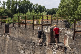 Landschaftspark Duisburg Nord, via ferrata, climbing garden, North Rhine-Westphalia, Germany,