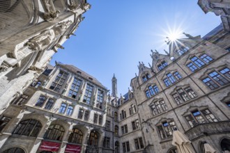 Inner courtyard, Sonnenstern, New Town Hall, Munich, Bavaria, Germany, Europe