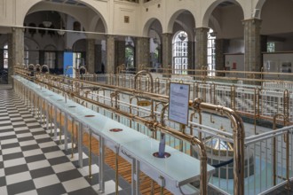 Historic medicinal water taps in the fountain hall, inaugurated in 1842, replaced by a new building