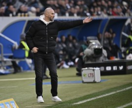 Coach Christian Ilzer TSG 1899 Hoffenheim on the sidelines Gesture Gesture PreZero Arena, Sinsheim,