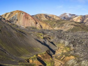 Colorful rhyolite mountain Brennisteinsalda, Landmannalaugar, Fjallabak Nature Reserve, Iceland,