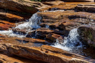 Small waterfall with its waters running over rocks in Minas Gerais