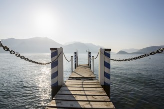 Lake promenade, morning mood, spring, Menaggio, Como province, Lake Como, Lago di Como, Lombardy,