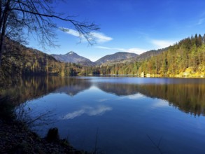 Autumn atmosphere at Hechtsee lake near Kufstein, Tyrol, Austria, Europe