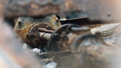 Drive shaft, The Swift refrigerator in Puerto San Julián, Puerto San Julián, Santa Cruz Province,