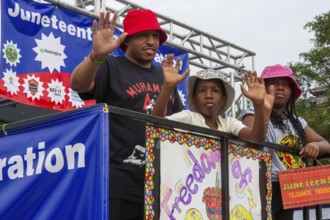 Detroit, Michigan, 19 June 2024, A Juneteenth parade from Northwestern High School