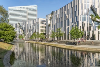 Modern architecture of the Kö-Bogen and Dreischeibenhaus building complex, state capital