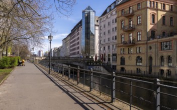 Residential and office building on the River Spree on Fischerinsel, Berlin, Germany, Europe