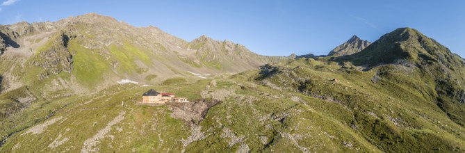 Lasörlinghütte, with Lasörling, mountain panorama, Hohe Tauern, Austria, Europe