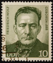 Friedrich Wolf (1888-1952), a German doctor and politically engaged writer. Portrait on an East