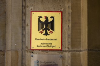 Federal Railway Authority, Branch Office Karlsruhe Stuttgart. Authority sign on a building in