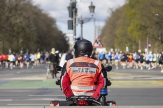 Johanniter emergency rescue service at the 44th Generali Berlin Half Marathon 2025 in Berlin on 6
