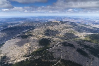 Brocken, Harz, forest dieback, aerial photo, Saxony-Anhalt, Germany, Europe