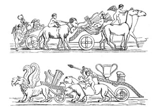 Triumphal procession of Eros, in Greek mythology the god of covetous love, Cupid, Historical,
