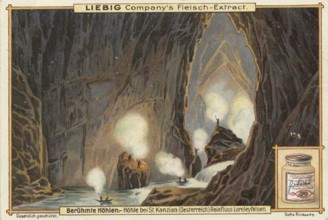 Picture series Famous caves, cave near St. Kanzian, Austria, Reia river Lorelyfelsen, Liebig