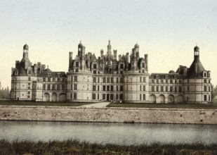 Château de Chambord, France, c. 1890, Historic, digitally restored reproduction from a 19th century