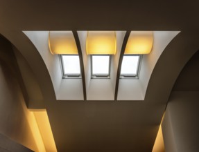 Attic window on the top floor, parliamentary history exhibition in the German Cathedral at