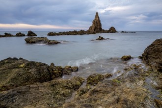 Rocky coast, Cabo de Gata-Nijar Natural Park, Almeria, Andalusia, Spain, Europe