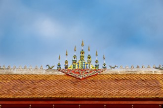 Roof detail, Wat Sensoukharam, Luang Prabang, Laos, Asia