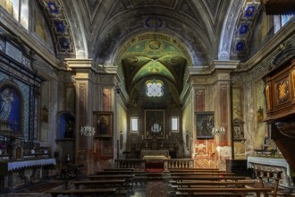 Parish church of Sant'Anna, 1747-1753, interior view, mountain village of Rasa, Centovalli, Canton