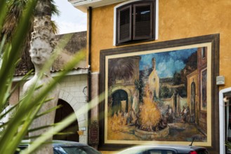 Wall painting, murals, graffiti, street art, San Sperate, Sardinia, Italy, Europe