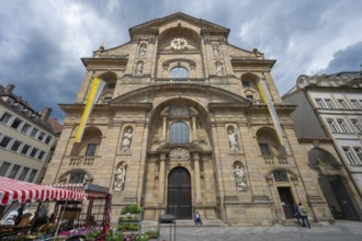 Baroque church of St Martin, built in 1668, Grüner Markt, Bamberg, Upper Franconia, Bavaria,